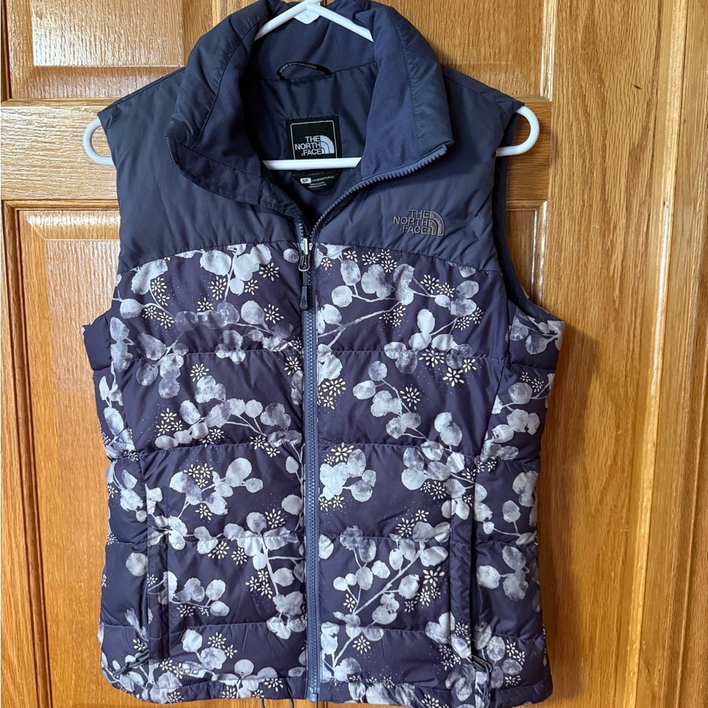 The North Face Women's Purple floral puffer vest